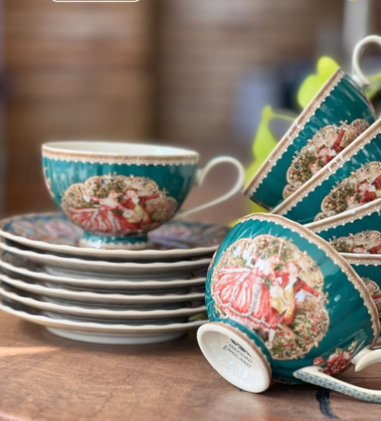 چایخوری ۱۲ پارچه سبز وارداتی