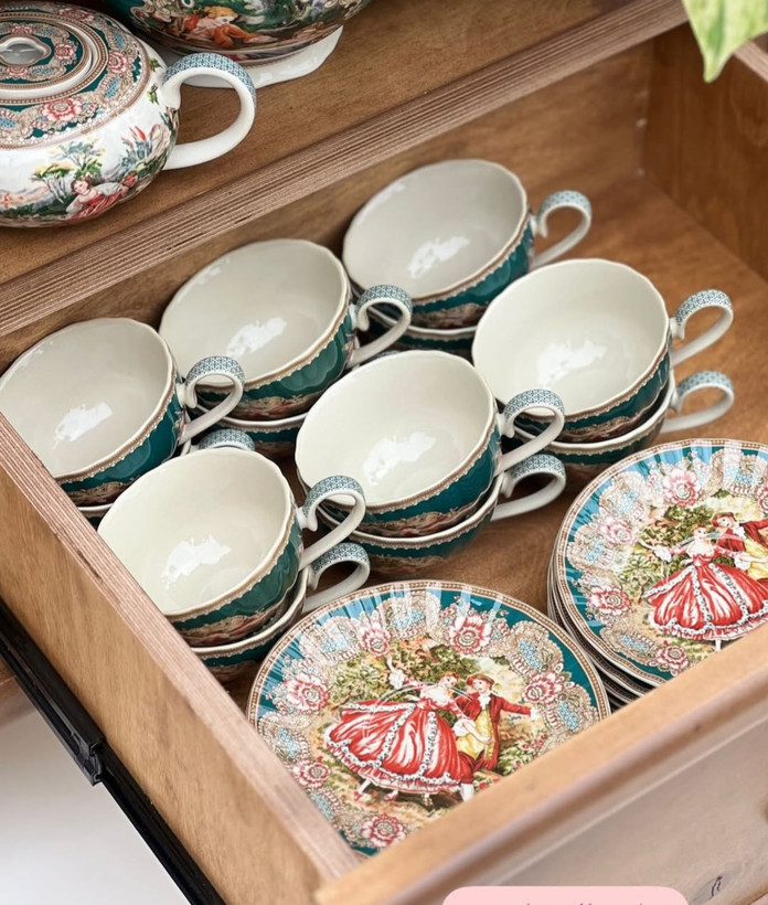 چایخوری ۱۲ پارچه سبز وارداتی